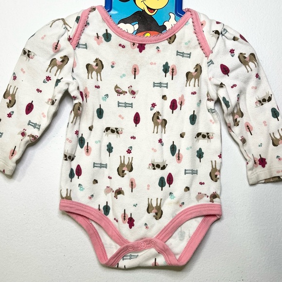 John Deere horses and farm animals baby bodysuit - Picture 1 of 4